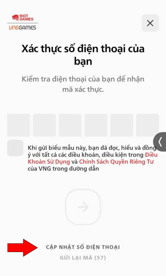 xác thực sdt riot games