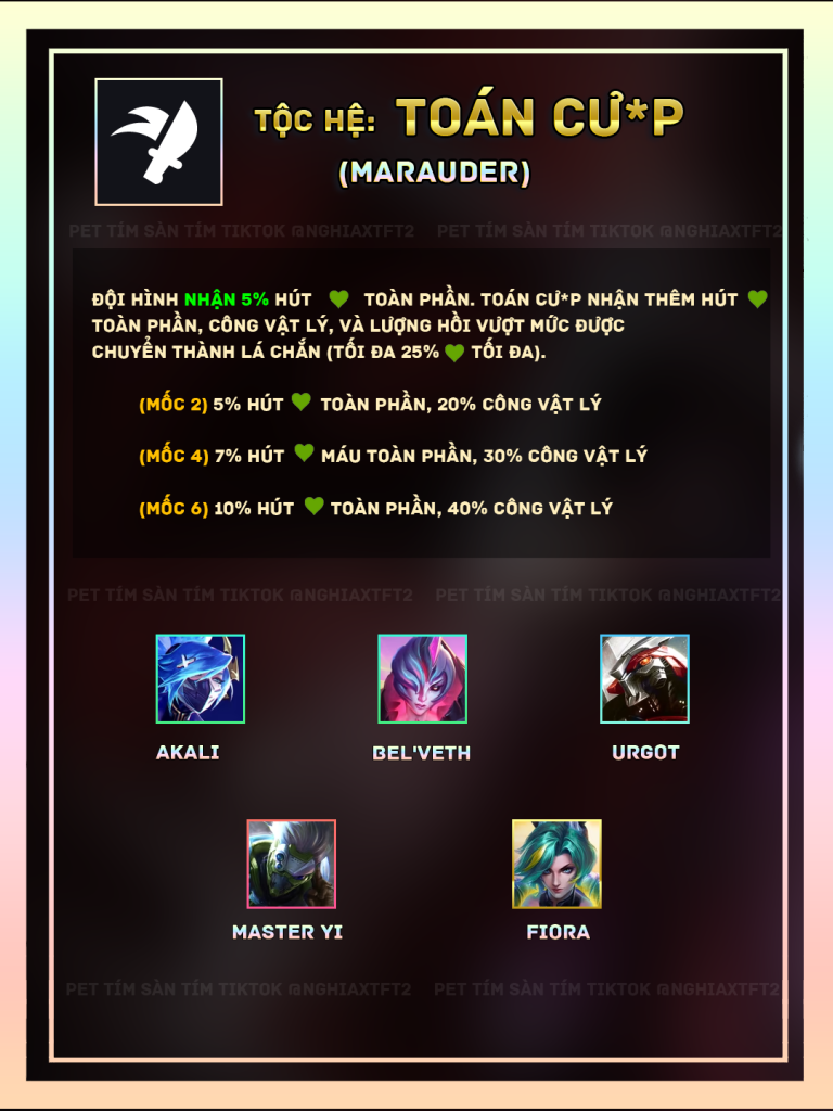 tộc hệ toán cướp tft mùa 17