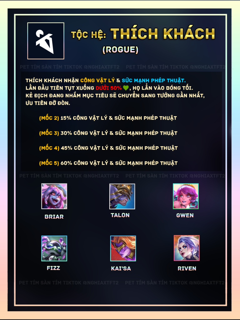 tộc hệ thích khách tft mùa 17